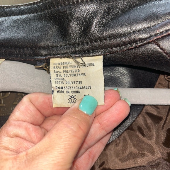 Men's Black Leather Jacket with Stripes - Picture 9 of 12